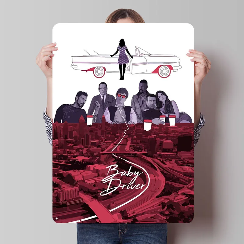 ملصق معدني لفيلم سائق الطفل ديكور الغرفة في عناصر ديكور المنزل علامات قصدير معدنية قابلة للتخصيص لتزيين جدران الفن كهف رجل