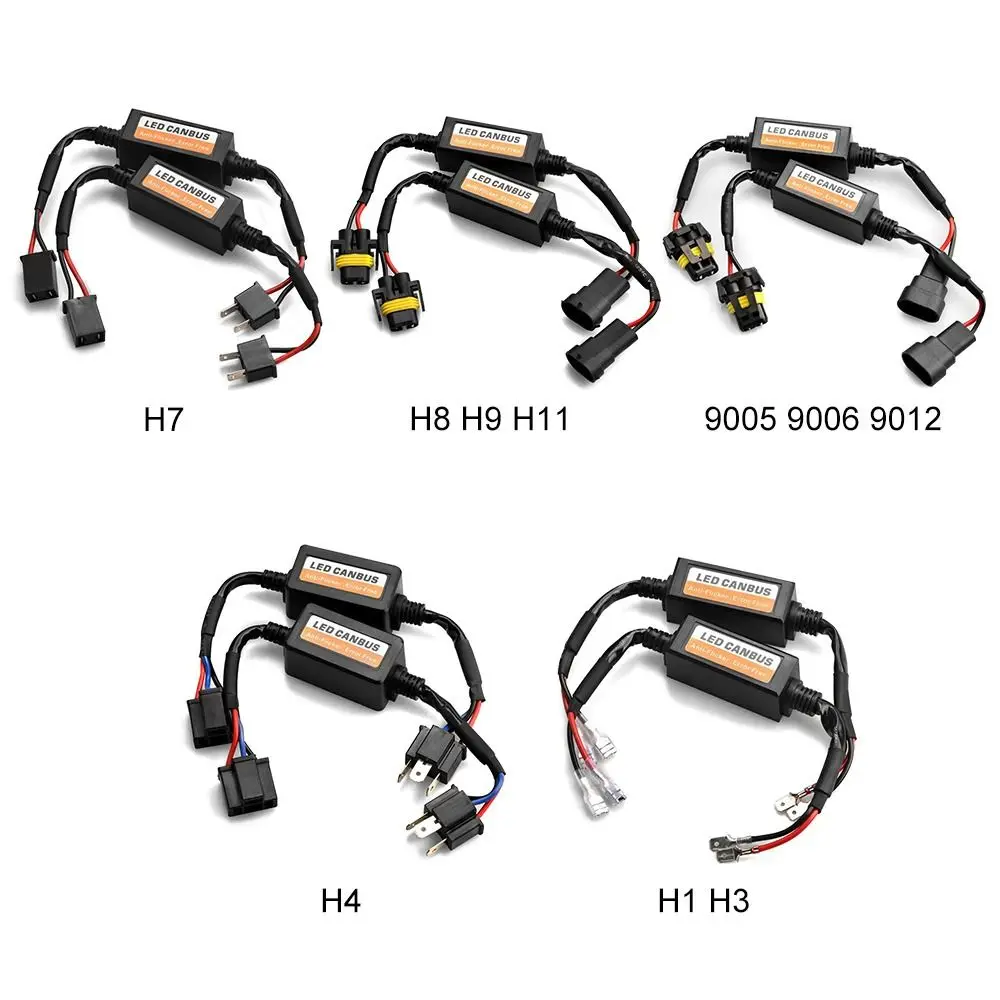 Automotive Accessories 12V h1/h3/h4/h7/h8/h9/h11 Fault Eliminator Resistor Controller Automotive LED Decoder LED Canbus Decoder