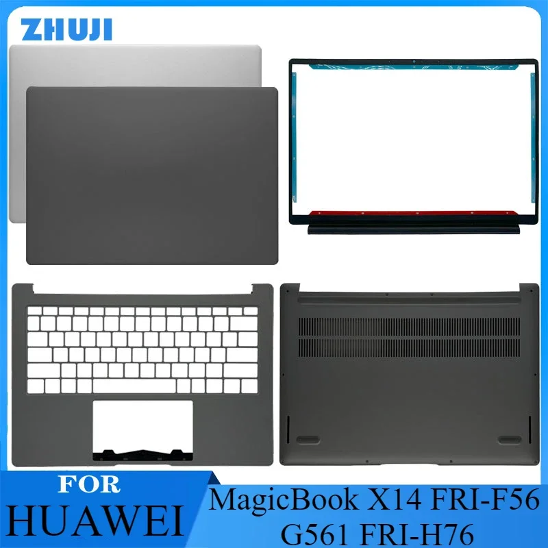 

New For HUAWEI MagicBook X14 FRI-F56 G561 FRI-H76 Laptop Case LCD Back Cover Front Bezel Palmrest Lower Bottom Case Silver