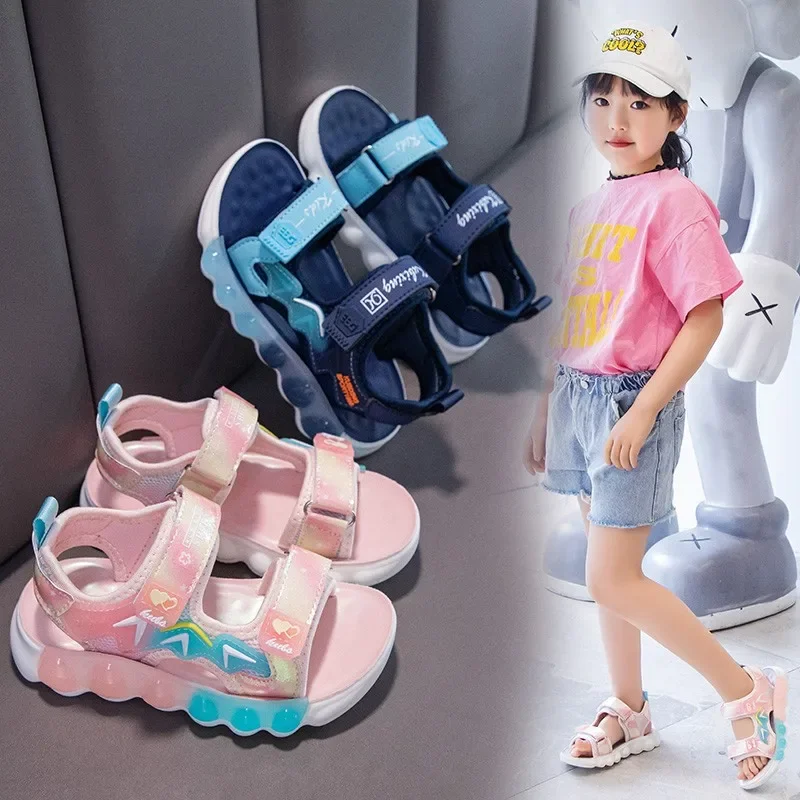 

Kids Fashion Shoes Candy Color Sweet Boys Girls Beach Shoes Non-slip Soft Sole 2025 Summer New Children Sandals for Vacation