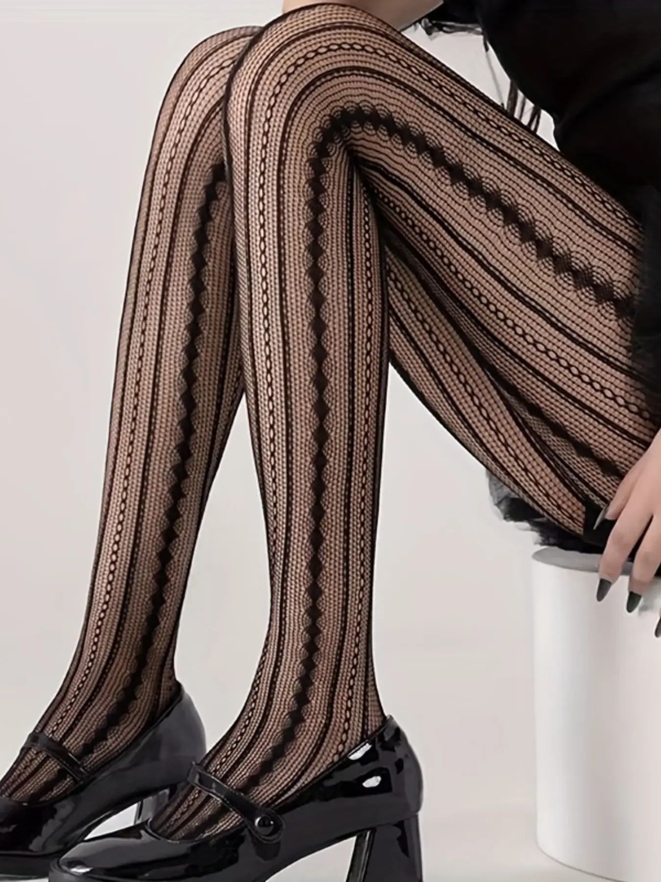 Women's High Waist Elastic Fit Stockings, Breathable Mesh Design, Casual & Special Occasion Wear, Daily Fashion, Ballet Style