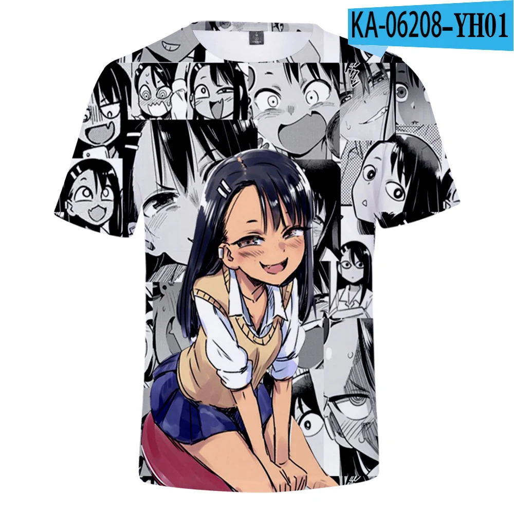 IJIRANAIDE NAGATORO SAN 3D Printing T-shirt Summer Fashion Round Neck Short Sleeve Popular Japanese Anime Streetwear Plus Size