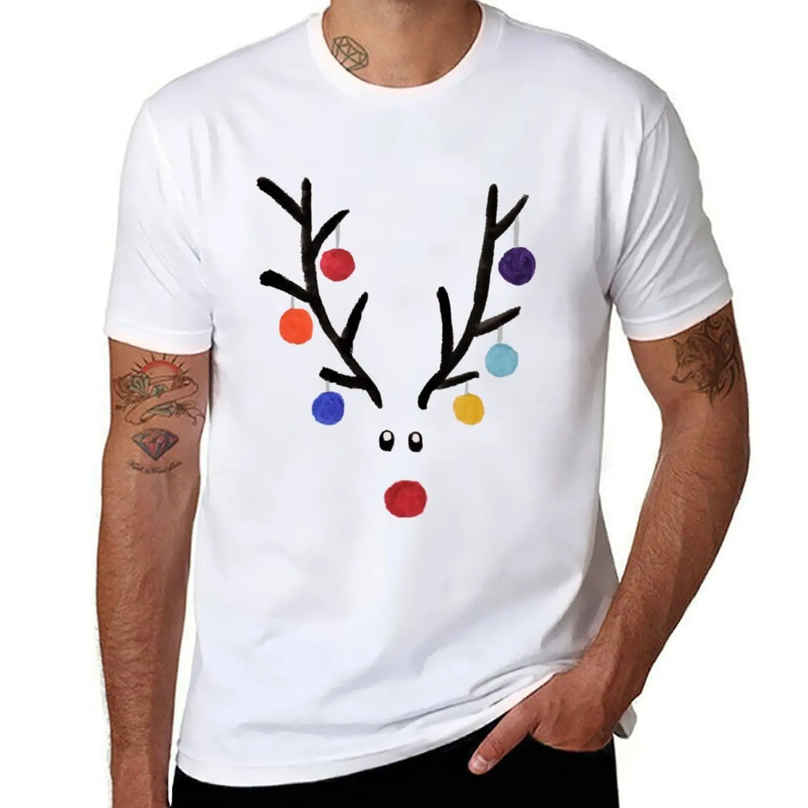 

Reindeer, watercolour art T-Shirt essential t shirt man t shirt cotton T-Shirt