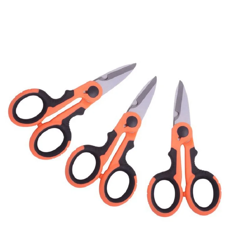 Imagem -03 - Household High Carbon Steel Scissors Tesouras Eletricista Descascando o Fio Cortar Ferramentas para Tecidos de Papel e Cabo Novo
