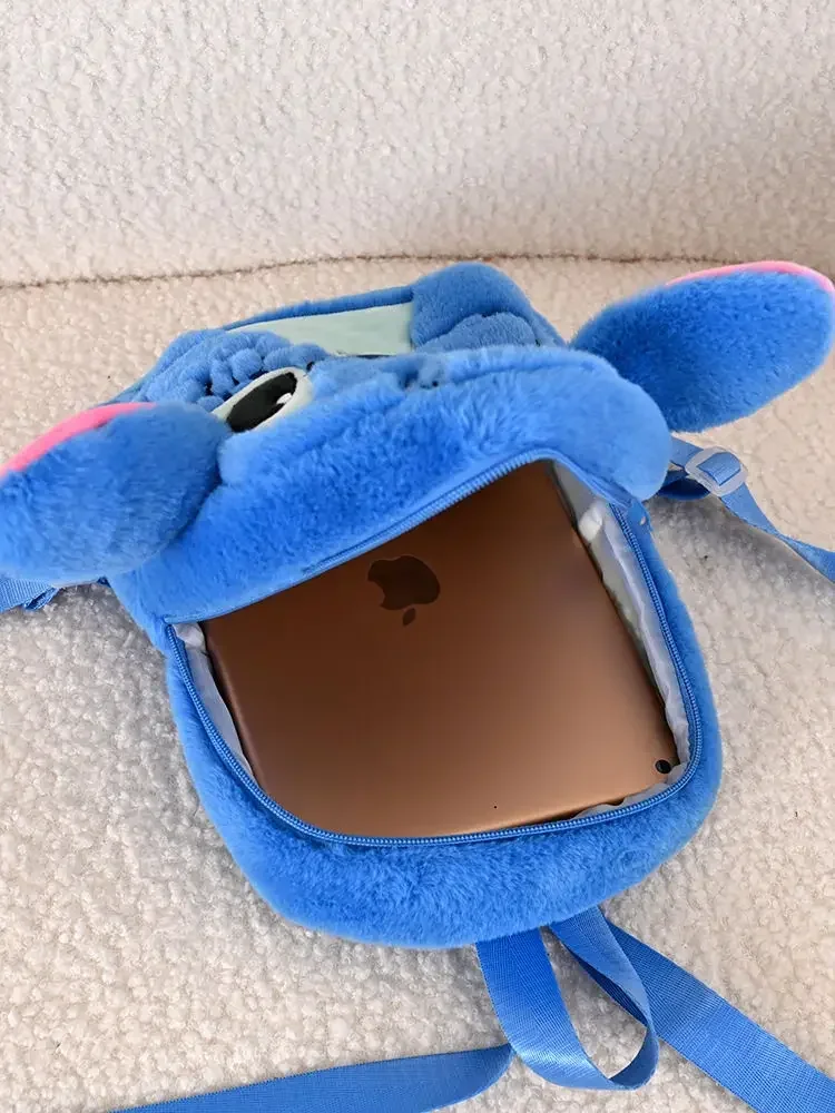 Disney Kawaii Plush Stitch Backpack for Women Luxury Designer School Bag Pink Blue College Student Backpacks