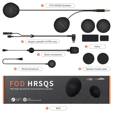 Fodsports HRSQS Headset Наушники с микрофоном только для M1-S Pro Мотоциклетный шлем Bluetooth-гарнитура Домофон, разъем 3,5 мм.