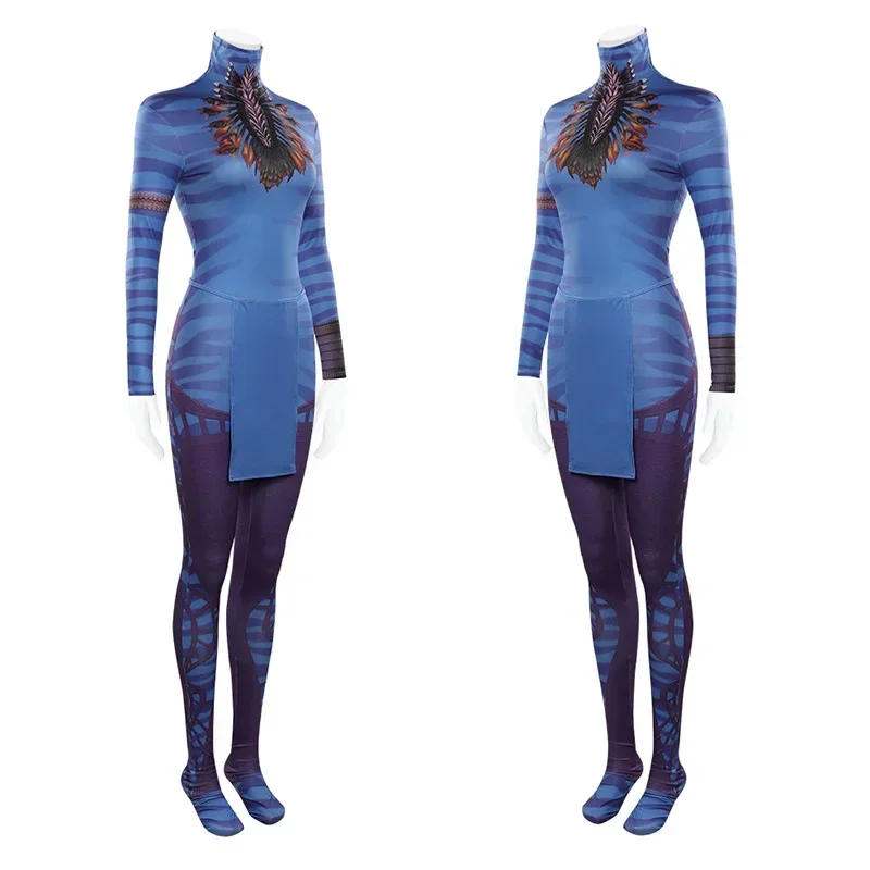 Movie Avatar Jake Sully Neytiri Cosplay Costume Tight Printing Jumpsuits Woman Man Zentai Bodysuit Halloween Carnival Party Suit