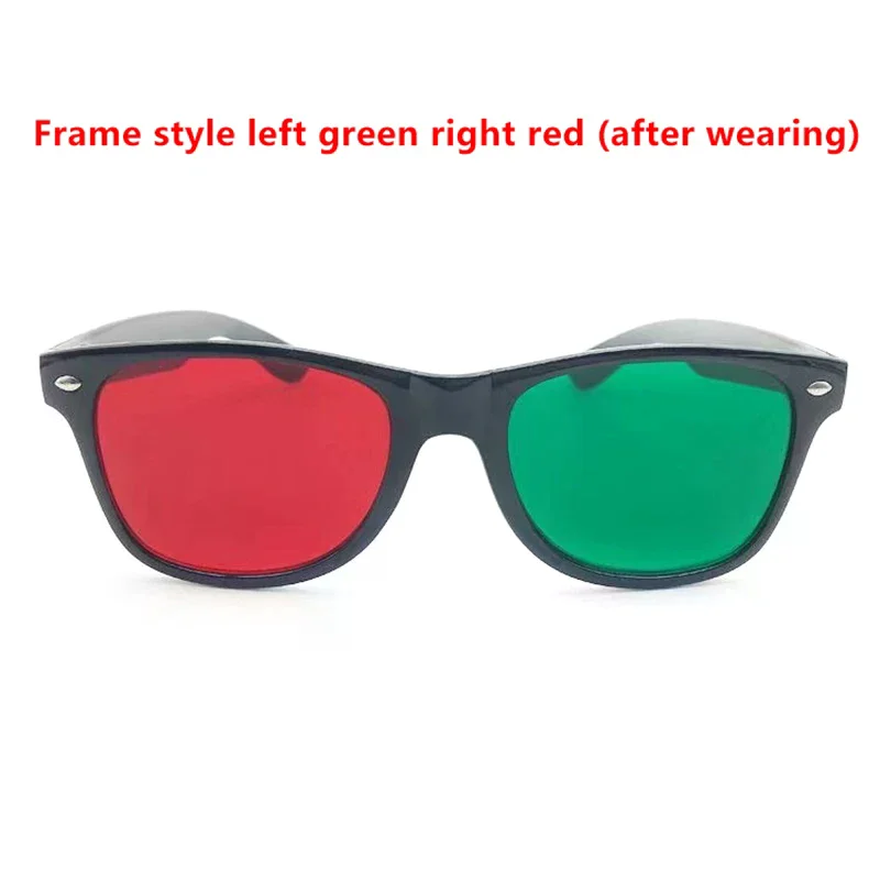 /JCS/3d Black Frame Red Blue Green Glasses for Amblyopia Training Vision Correction Practice Teen