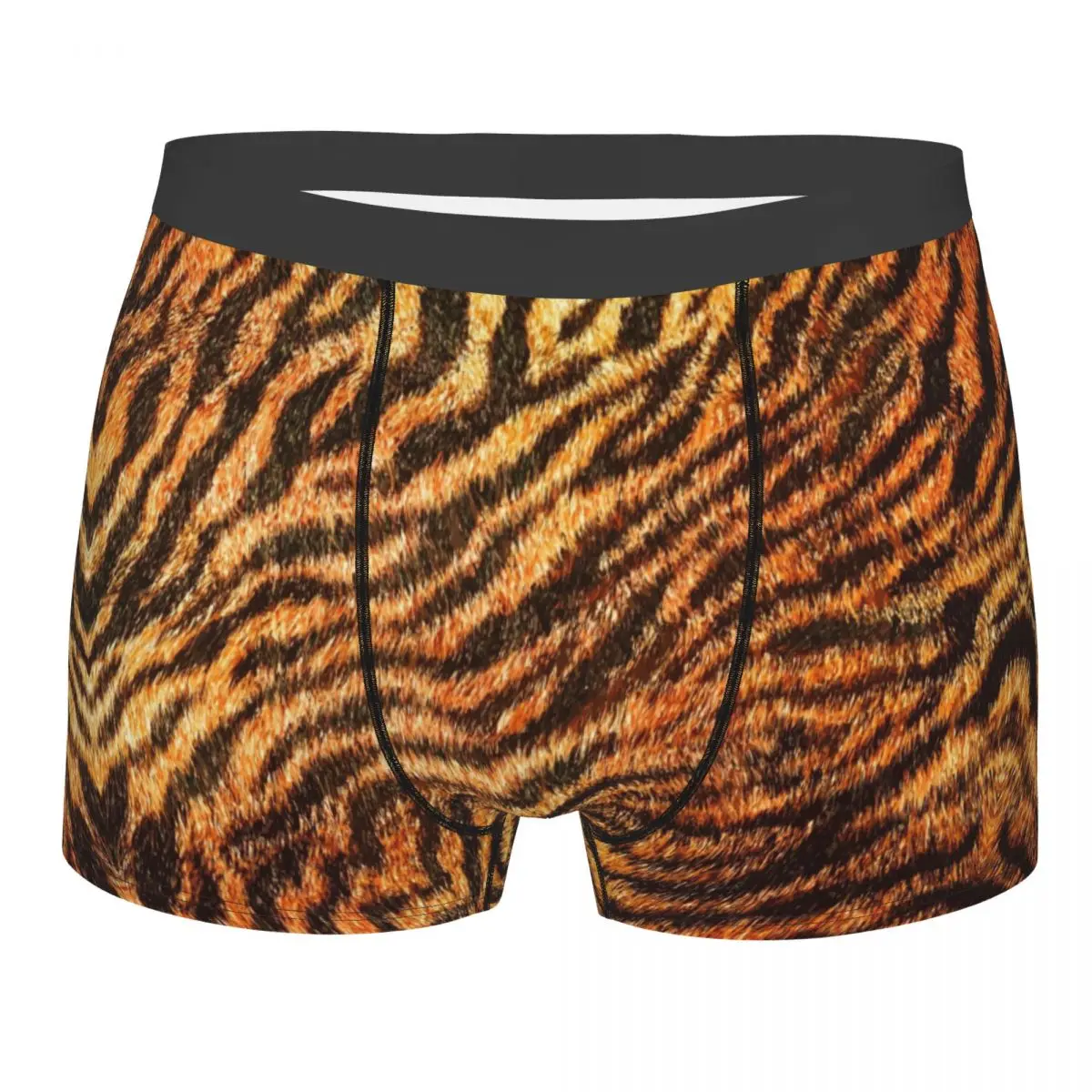 Fashion Bengal Tiger Fur Wildlife Print Pattern Boxers Shorts Panties Men's Underpants Animal Skin Leopard Fur Briefs Underwear