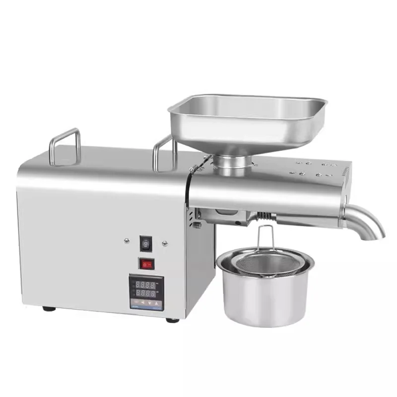#K28C temperature controlled stainless steel oil press 800W household and commercial small fully automatic hot and cold oil pres