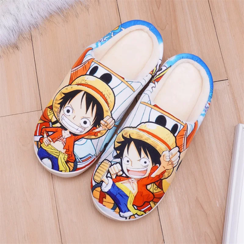 Anime ONE PIECE Monkey D. Luffy Roronoa Zoro Nami Cosplay Slippers Adult Unisex Cotton Family Shoes Gift