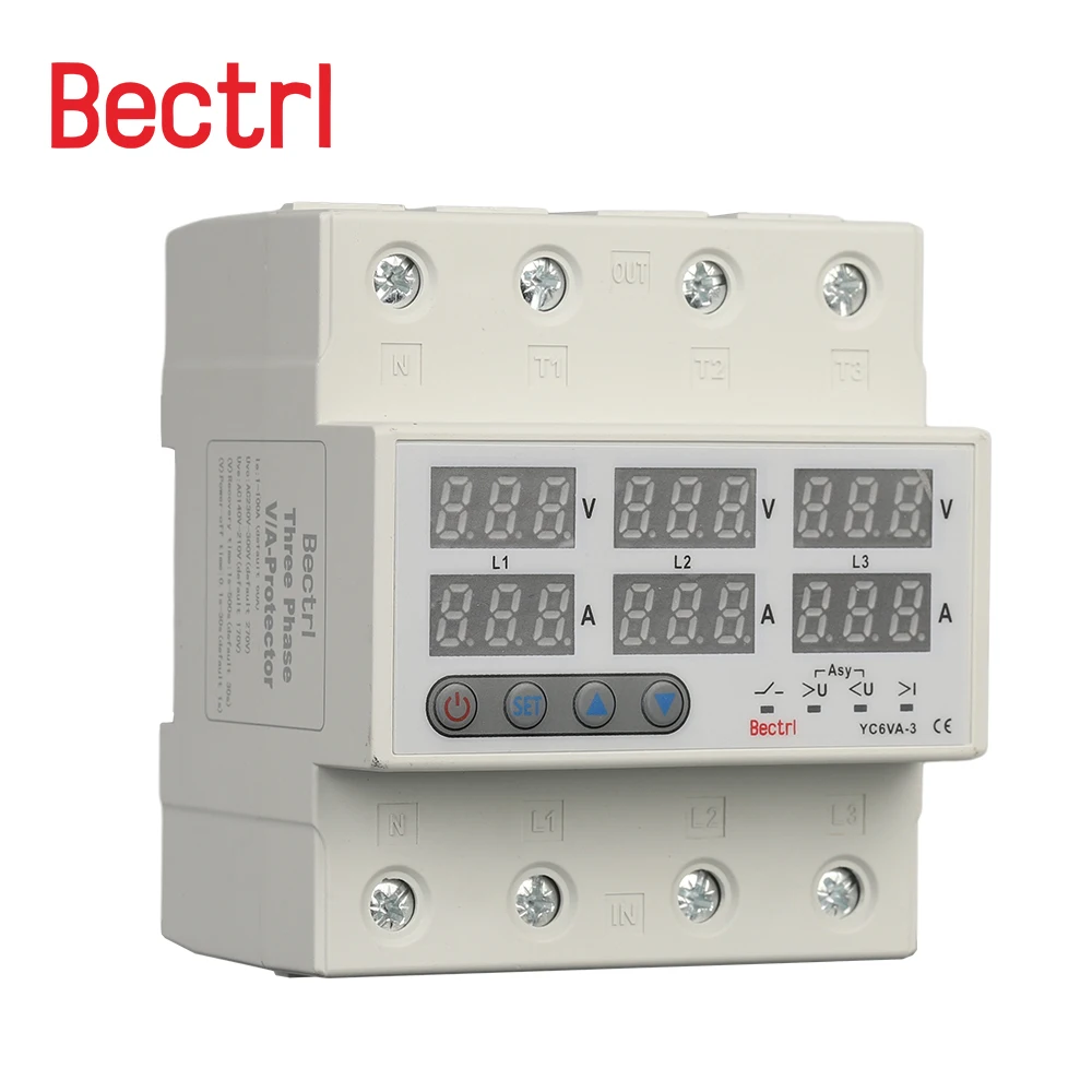 Imagem -03 - sobre e sob Tensão Atual Limite Monitor Fase p Mais n Din Trilho Voltímetro Amperímetro Protetor Relés Protetor Ajustável