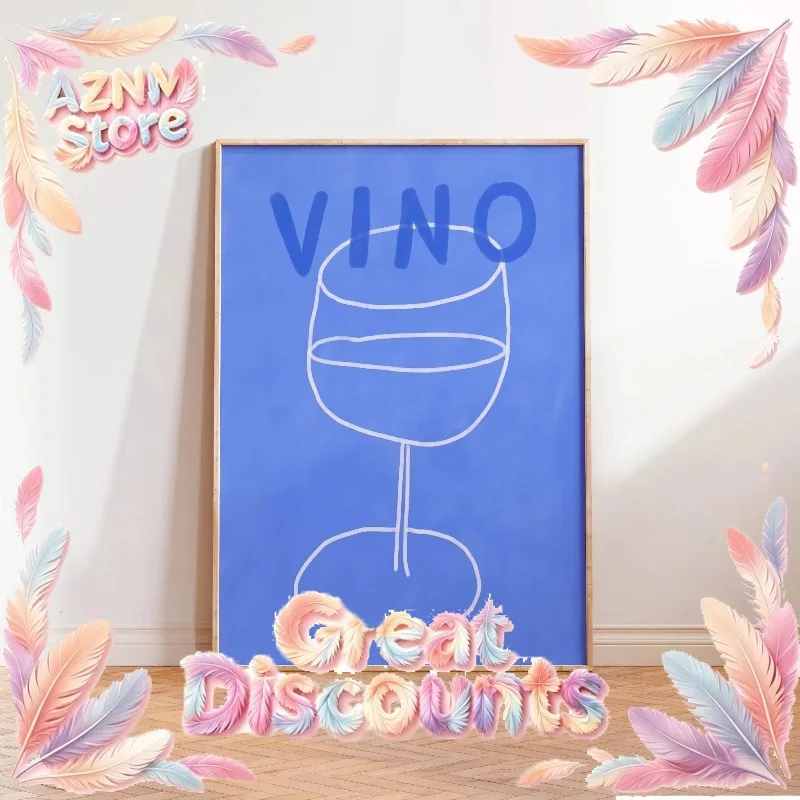 2026Trendy Minimalistic Wine Poster Eclectic Drinks Wall Art Print Cheers Drinks Cidre Vino Canvas Painting Home Bar Decor