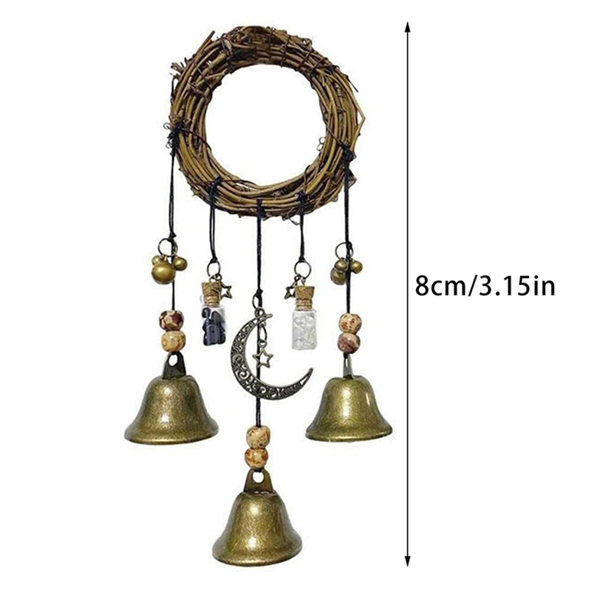 Witch Bell Door Handle Pendant Vine Wind Chime Blessing Crystal Home Decoration -1 piece