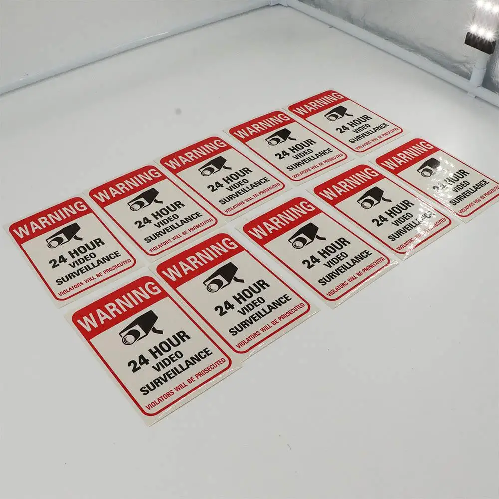 PVC 24時間監視カメラビデオ監視警告ステッカー警告標識ステッカー