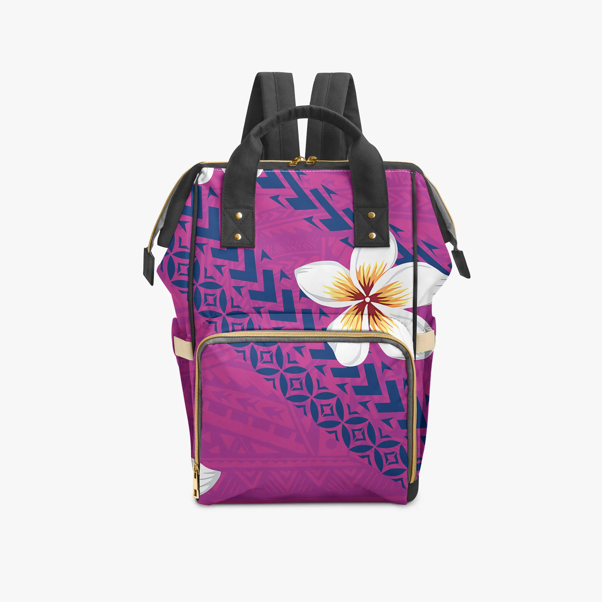 

Customized Backpack Pattern Canvas Mommy Bag Personalized Festival Gift Polynesian Portable Tribal Floral Print Backpack