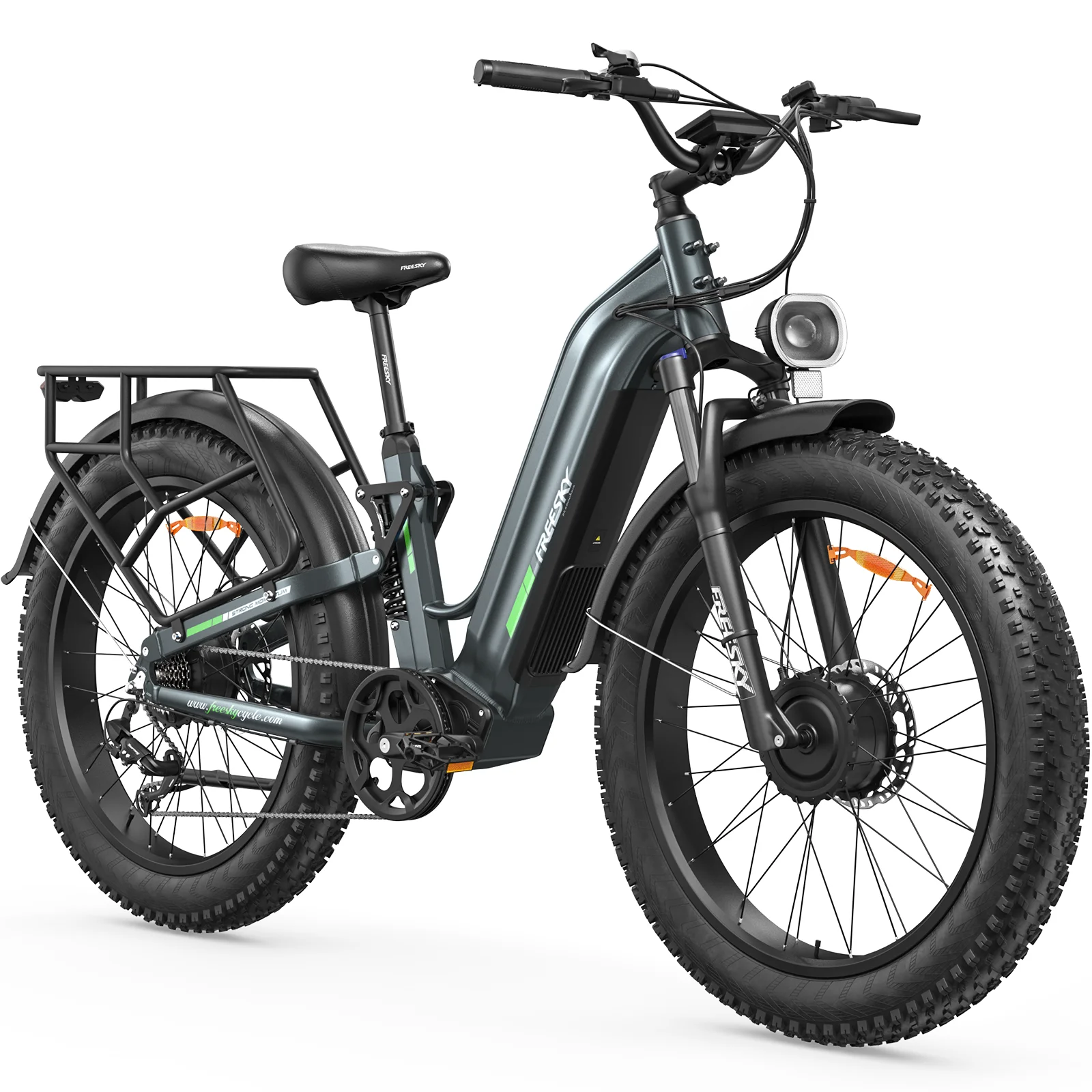 FREESKY 4000W 210Nm AI Dual Motor Electric Bike For Adults Ranger Air 105mile Long Range Ebikes,34MPH,Full suspension,26’fat tire,Step-thru,Mountain,hunting image 2