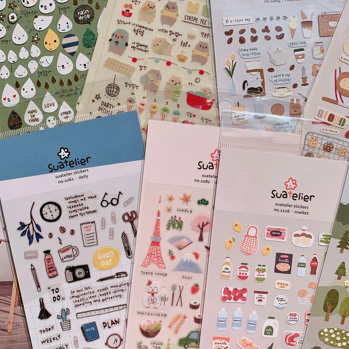 Koreański import Suatelier marka świeży kwiat jedzenie naklejki kreskówkowe Scrapbooking Diy dziennik papiernicze naklejki Deco estetyczny prezent