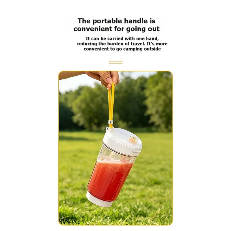 Portable USB Juicer Cup With LCD Display 12-Blade Juice Maker Outdoor Travel Multi-Function Multi-Plug Options-Y48A