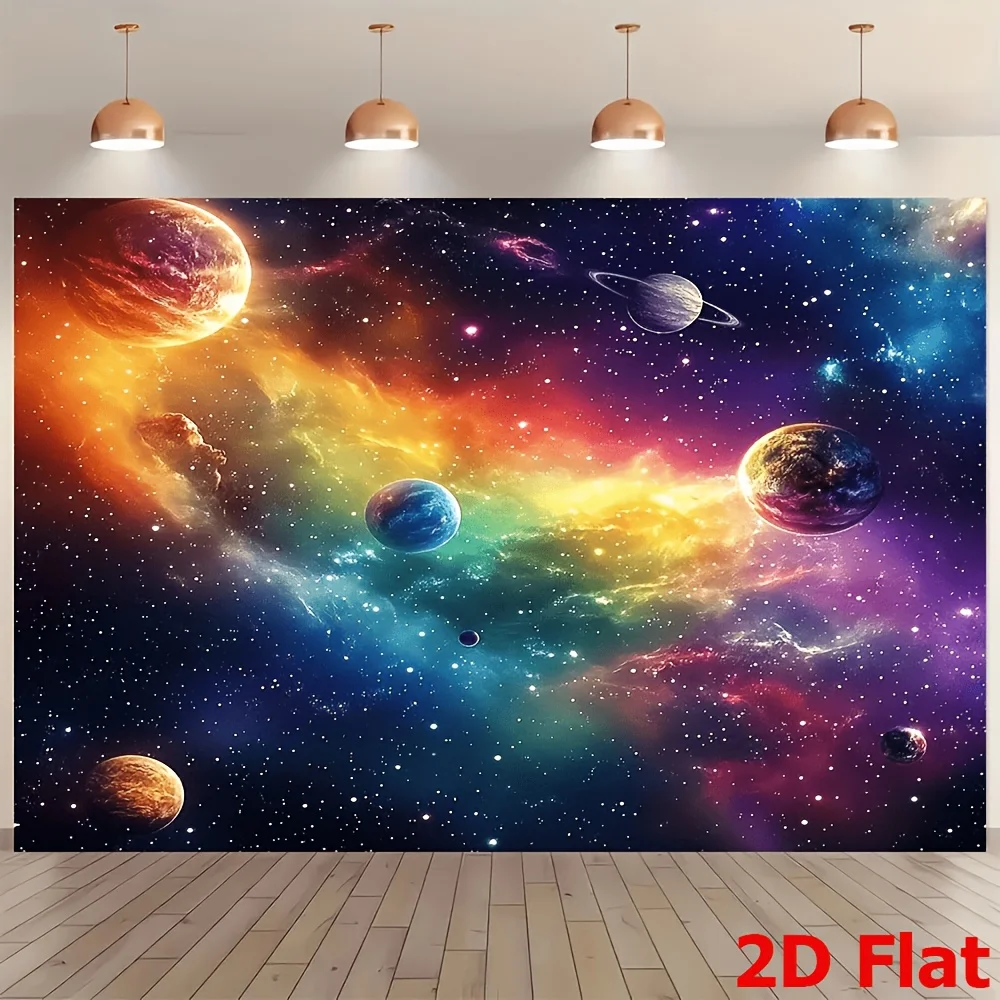 Vibrant Nebula Galaxy Space Wall Tapestry Hanging Home Decor Polyester Material Abstract Cosmic Planets Stars ArtPoster Backdrop