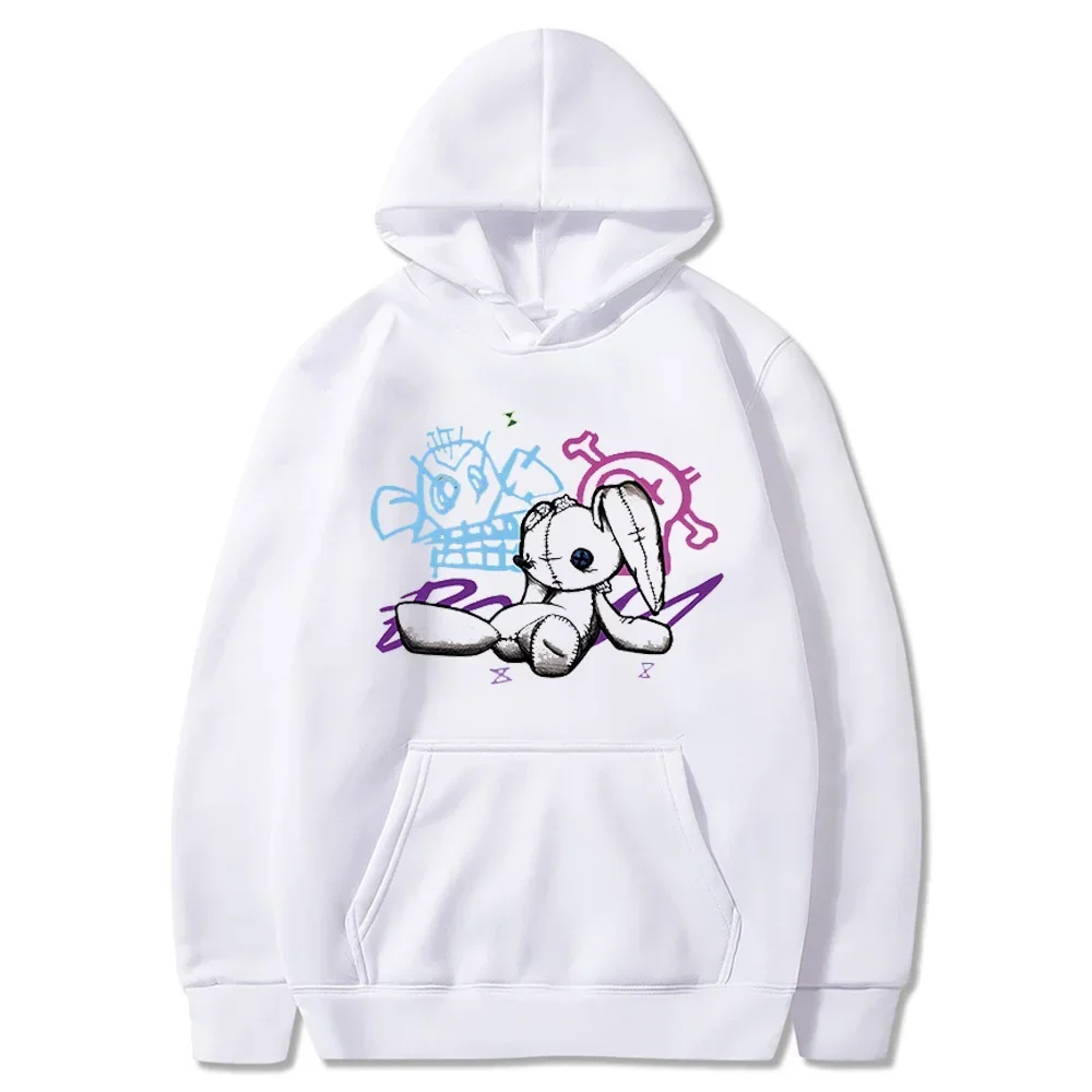 Arcane Jinx Hoodie Monkey Doll Rabbit Graffiti Grunge Style Kpop Clothes Black Anime Sweatshirt Streetwear Unisex Women Clothing