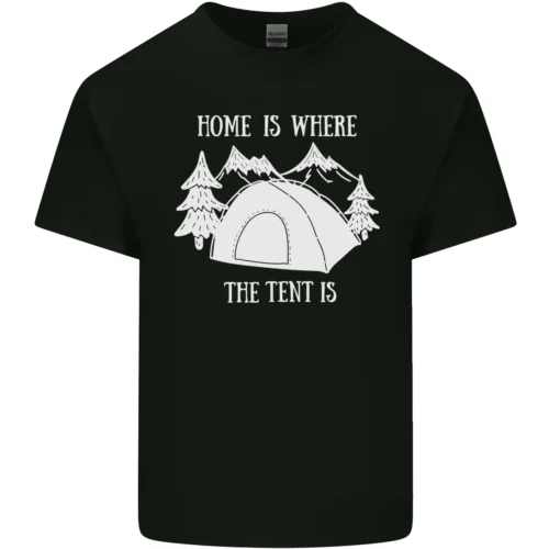 Home Is Where Der Zelt Ist Lustig Zelten Herren Baumwolle T-Shirt