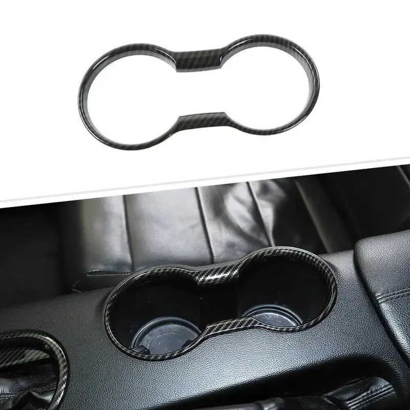 

For Ford Mustang carbon fiber cup holder cover frame Car interior accessories decoration 2022 2021 2020 2016 2017 2018 2019