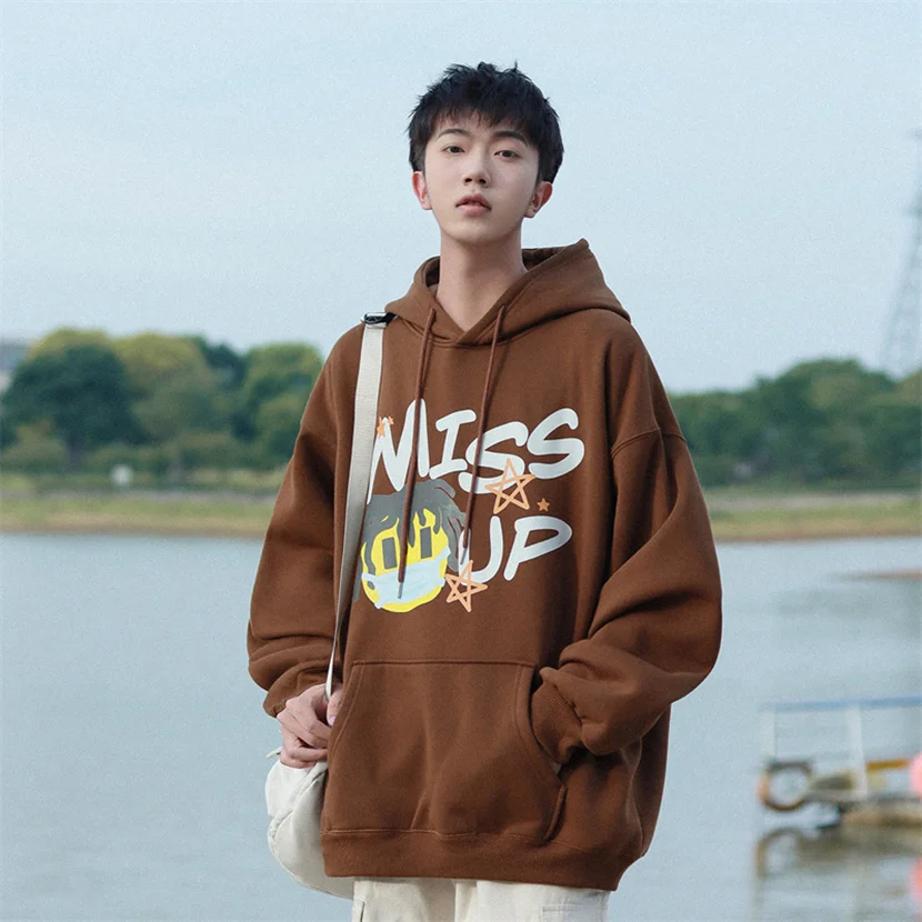 

Hoodie Sweatirt Men's American Casual Outerwear Loose Fit Sport Spring Autumn Japanese Sle y Men's Clothing