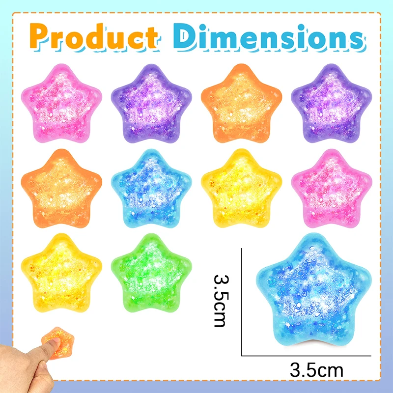 Glitter Star Maltose Squishy Toys Slow Rebound Funny Stretch Mini Stress Ball Squeeze Toys Stress Relief Decompression Toys