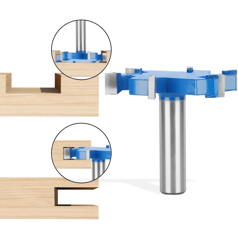 YUSUN Six Blade  Z6 T Type Slotting Cutter 6 Cutters Router Bit Woodworking Milling Cutter For Wood Bit Face Mill End Mill Tools