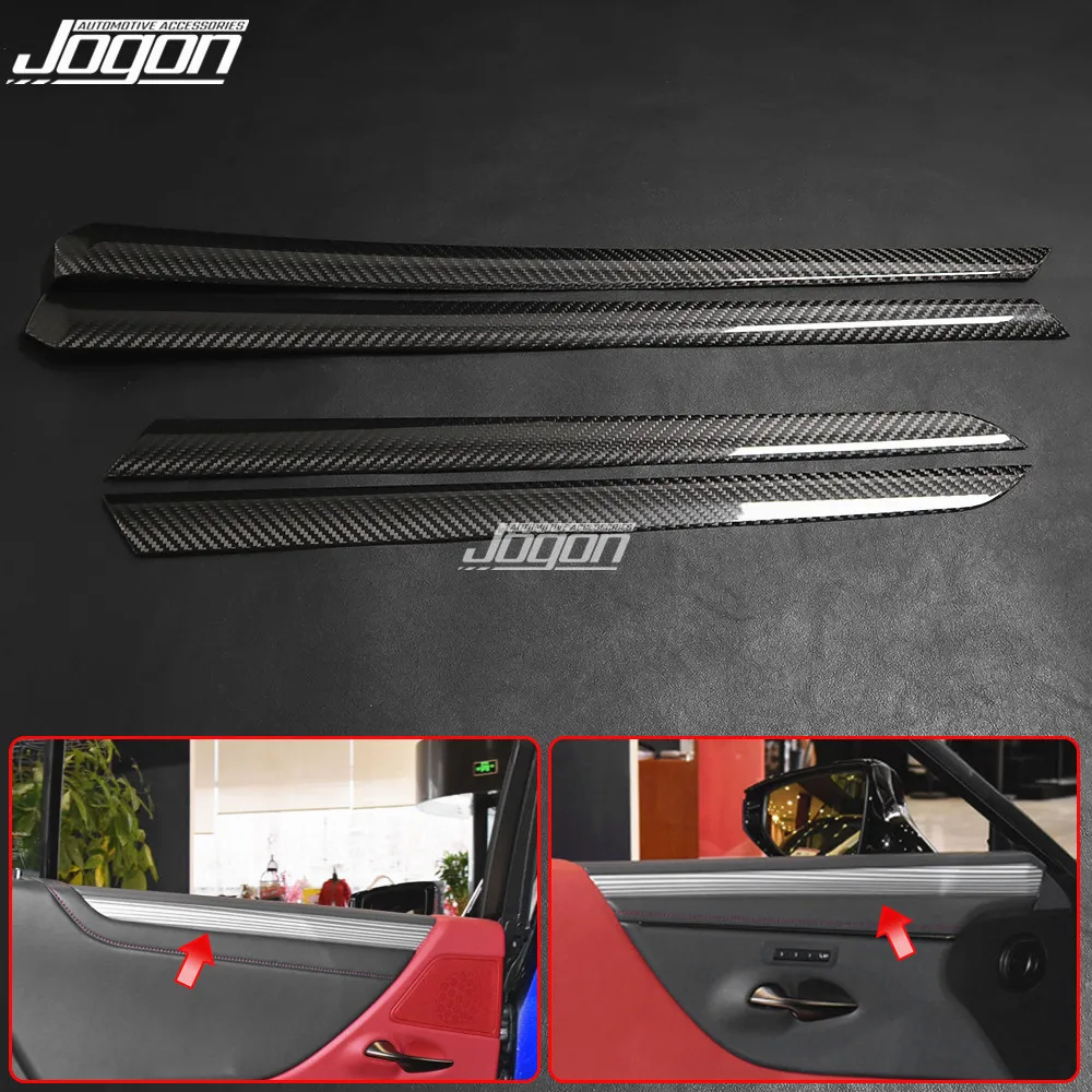 

Car Interior Door Panel Strip Molding Decoration Cover Trim for Lexus ES ES250 ES300 2019 2020 2021 Real Carbon Fiber