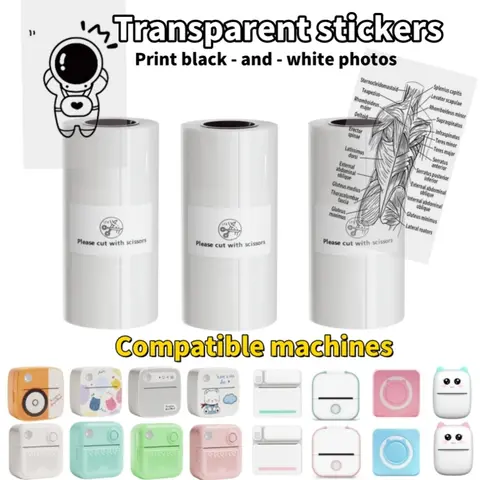 Self - adhesive Sticker Labels Thermal Paper Suitable for 57mm Mini Printers Compatible with a Variety of Popular Pocket Printer