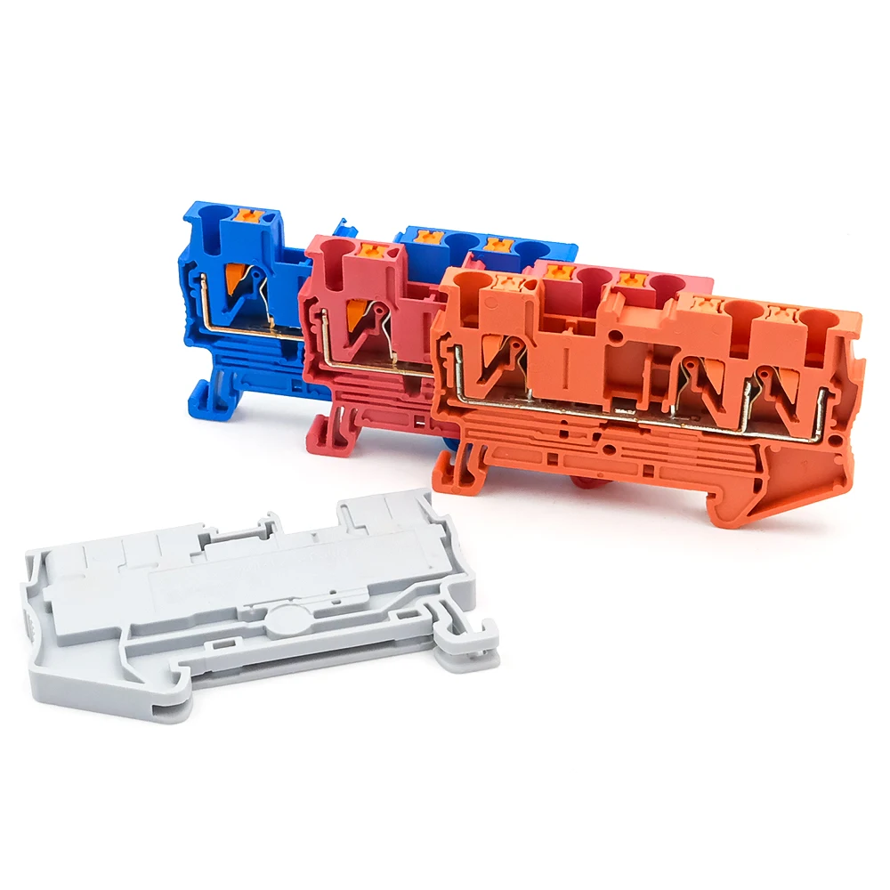 10Pcs PT 2.5-TWIN Dual Wire Terminal Block 2.5mm DIN Rail Reliable Electrical Spring Clamp Wiring