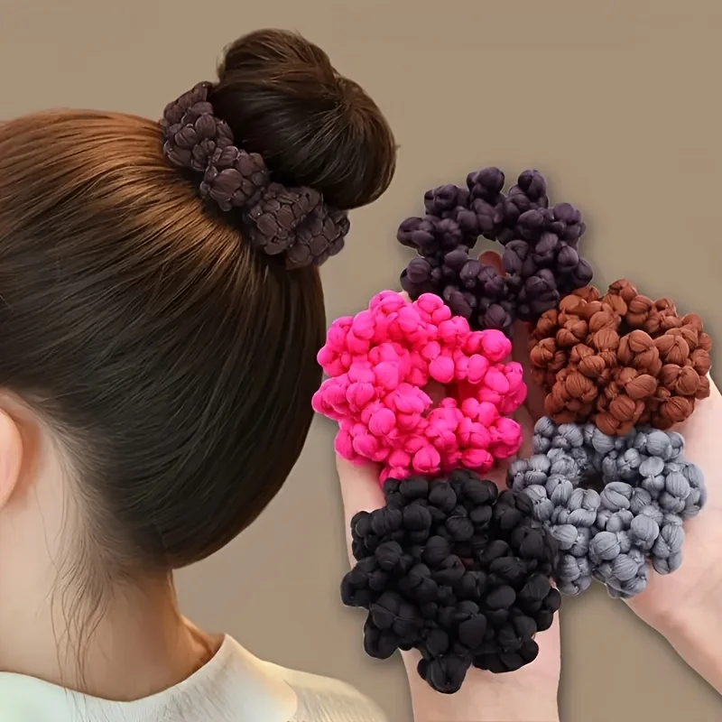 5-piece set of cute and sweet fabric headband, women's solid color elastic hair band, high elastic cornflower headband, suitable for ponytail and bun.