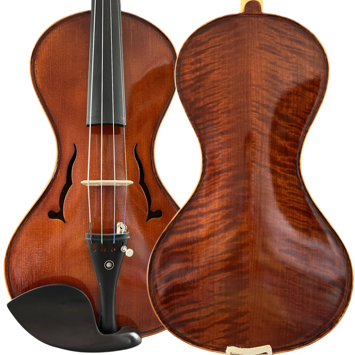 Italian style gourd shaped handmade natural tiger pattern violin practice and grading performance