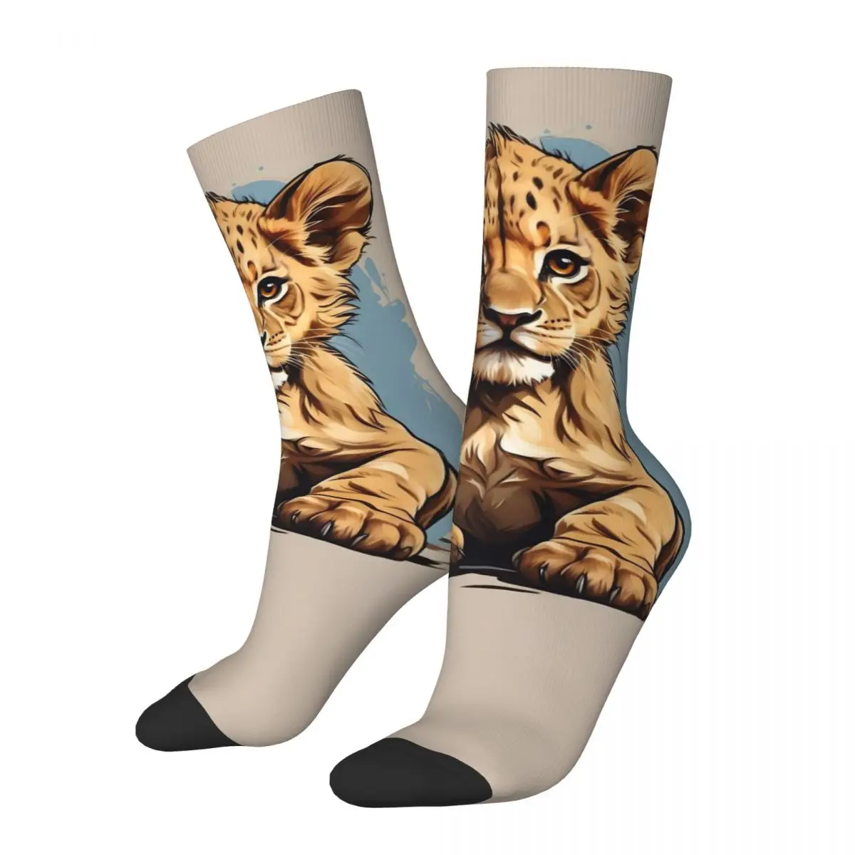 Calcetines geniales de animales, leones, tigres, gorilas, estampados bonitos a prueba de viento, adecuados para todas las estaciones, regalos de vestir para hombres y mujeres