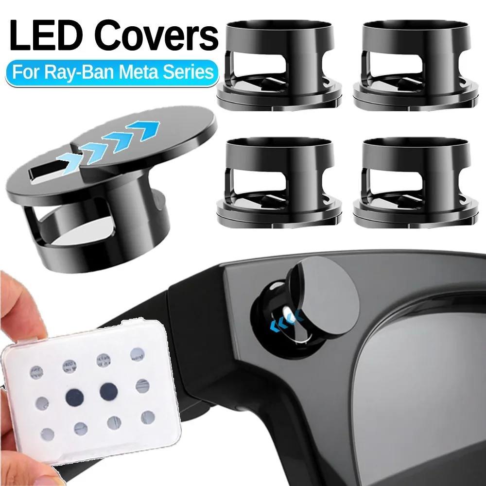 2/4Pcs LED Light Privacy Camera Lens Cover for Ray-Ban Meta/Wayfarer/Skyler/Headliner Smart Glasses Adjustable Light Blocker