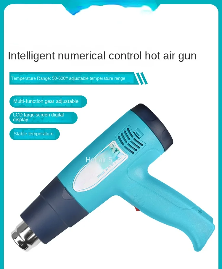 Digital Display Heat Gun Bk885/Bk886 High Power Industrial Hair Dryer Car Film Broiling Gun