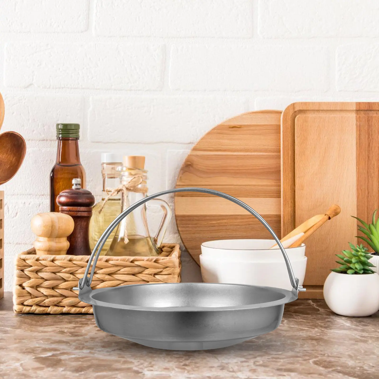 Multi Functional Stainless Steel Sukiyaki Pot Shabu Hotpot Cooking Pan Large Capacity Even Heat Hot Pot Stock Supplies