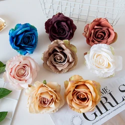 5/10Pcs Artificial Flower Silk Roses Scrapbook Bridal Accessories Headwear Wedding Home Decoration Christmas Garland Flower Wall