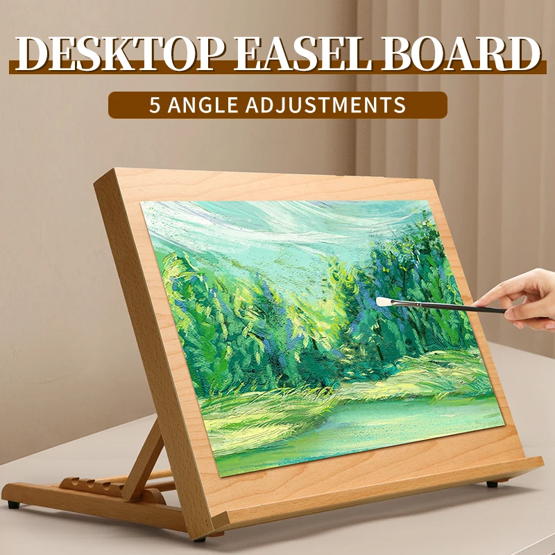A3 Desktop Easel Board with 5-Position,Tabletop Wooden Painting Display for Classroom, Home, Studio, Students & Adults