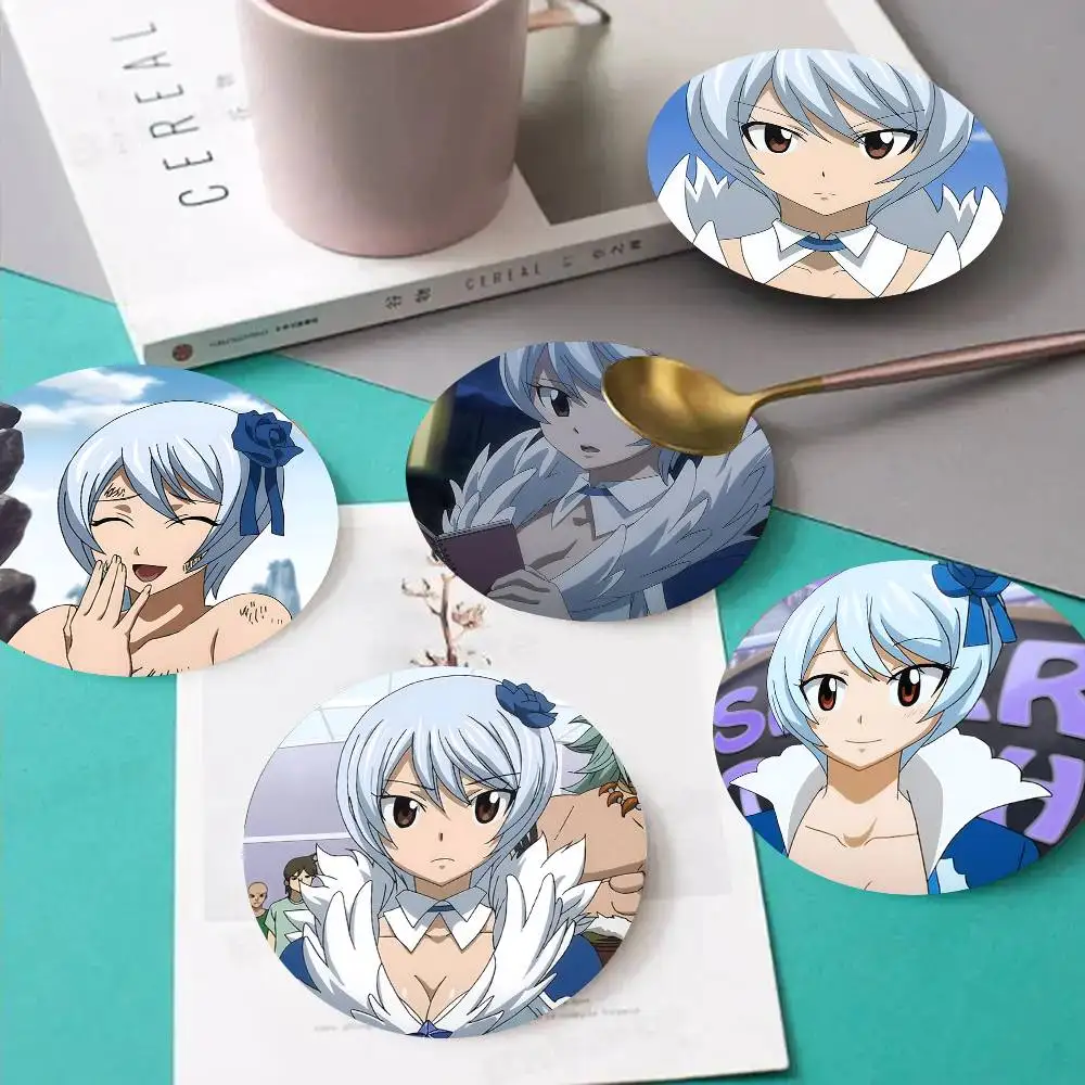 1pc Yukino Agria Fairy Tail Wooden Coaster Colour Printing Cup Mat Home Desk Decoration Gifts