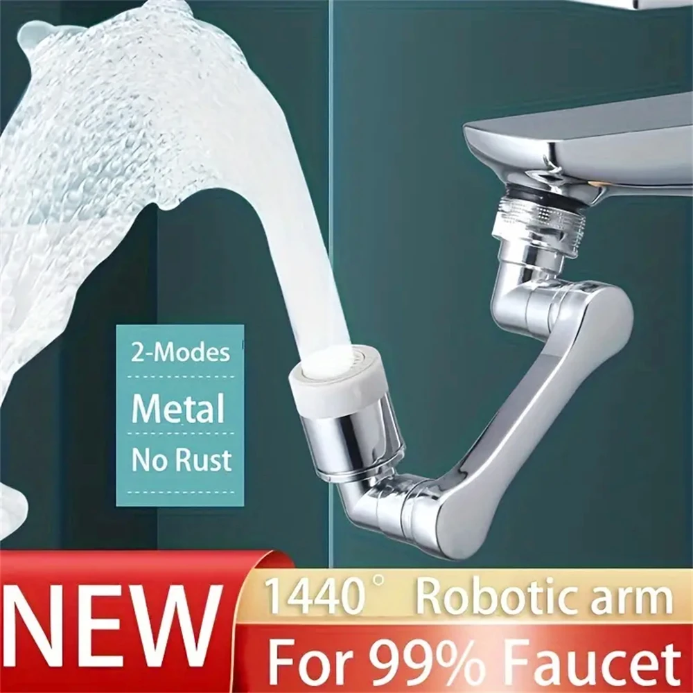 

1440° Rotation Faucets Extender Sprayer Head Universal Kitchen Robot Arm Extension Faucet Aerator Mixer Bubbler Water Tap Nozzle