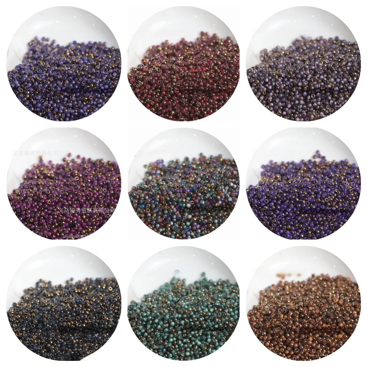 Super Exzellente 2/3mm Halb-Gold-Halb-Jade-Glas-Reisperlen, Handgefertigte DIY-Perlen, Lose Perlen, Kleine Runde Perlen-Accessoires