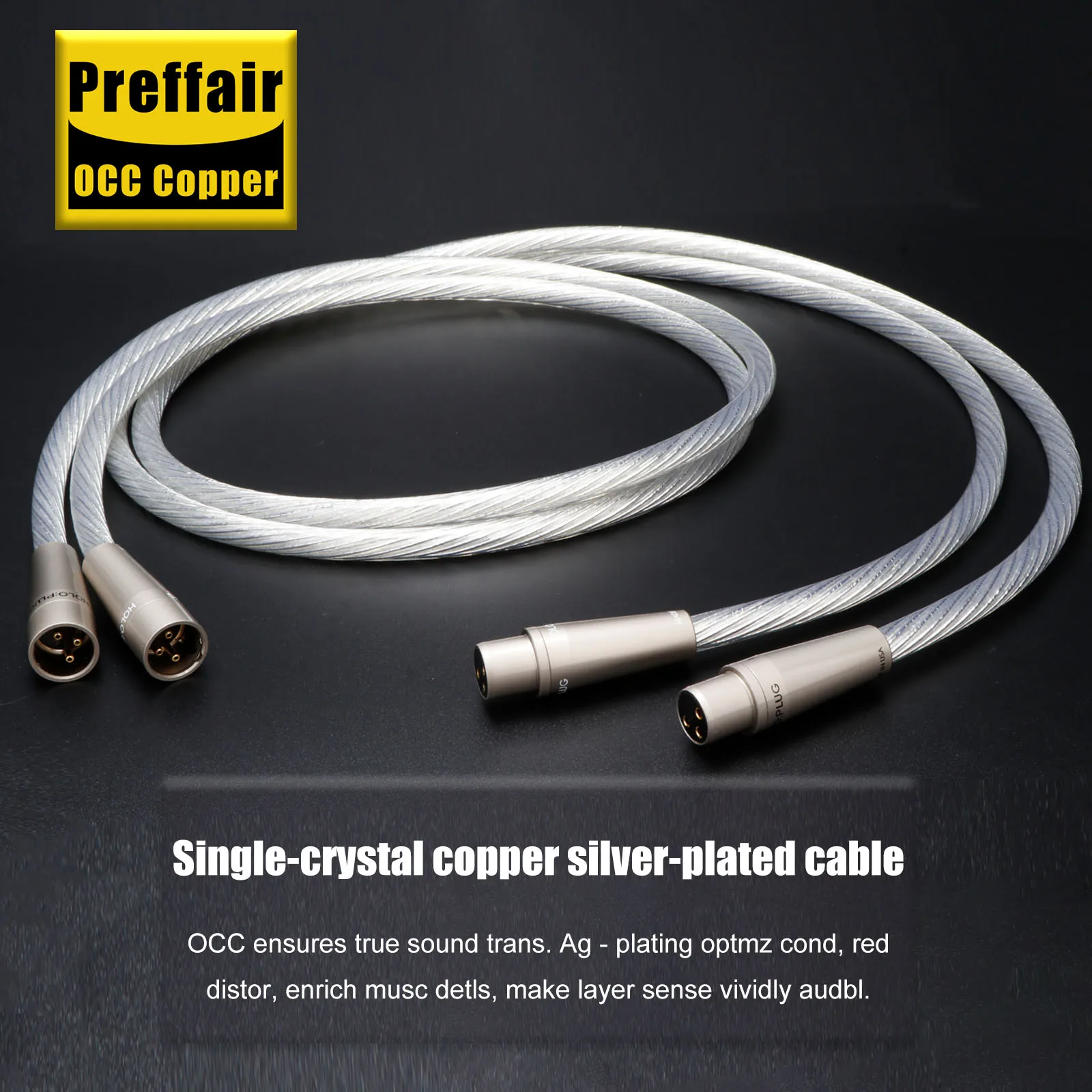 

Preffair HIFI XLR Cable OCC Silver Plated Interconnects XLR Audio Cable With Carbon Fiber Balanced Male Female Hifi Cable