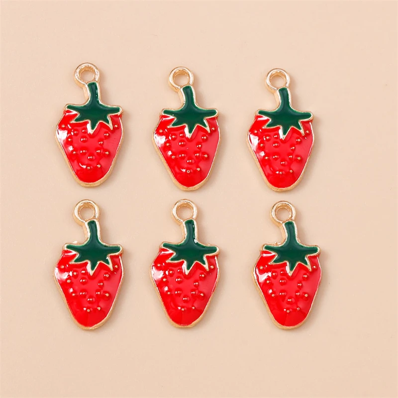 20 Stück Niedliche Gemischte Frucht-Anhänger Emaille Erdbeer-Trauben-Kirsch-Charms für Schmuckherstellung Halsketten Ohrringe DIY Basteln Geschenk – Detail 26