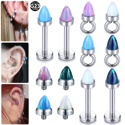 1PC Titanium Bullet Opal Hoop Pendant Accessory for Hinged Segment Nose Dermal Rings Lip Cartilage Helix Ear Piercings Jewelry