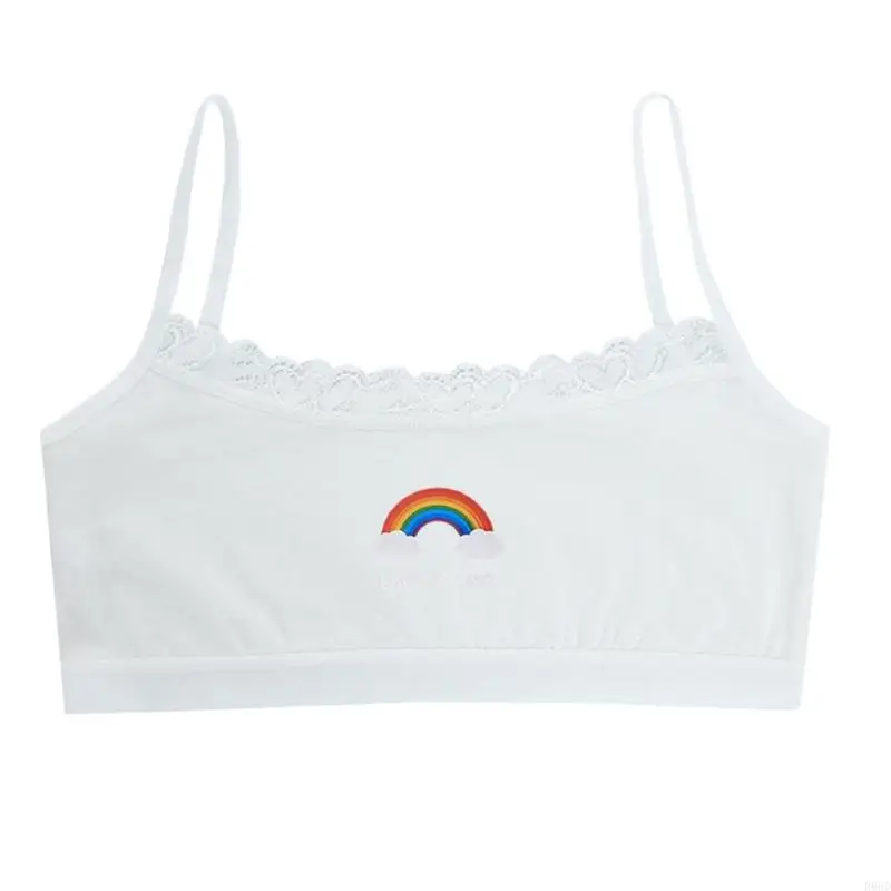 R66D Girls Cotton Spandex Top Adjustable Vest Stretchable Undershirt for Daily Wear Outdoor Activity Sensitive Skin