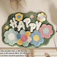 Minimalist Pastoral Style Bathroom Floor Mat Home Bathroom Absorbent Carpet Entrance Door Entrance Mat