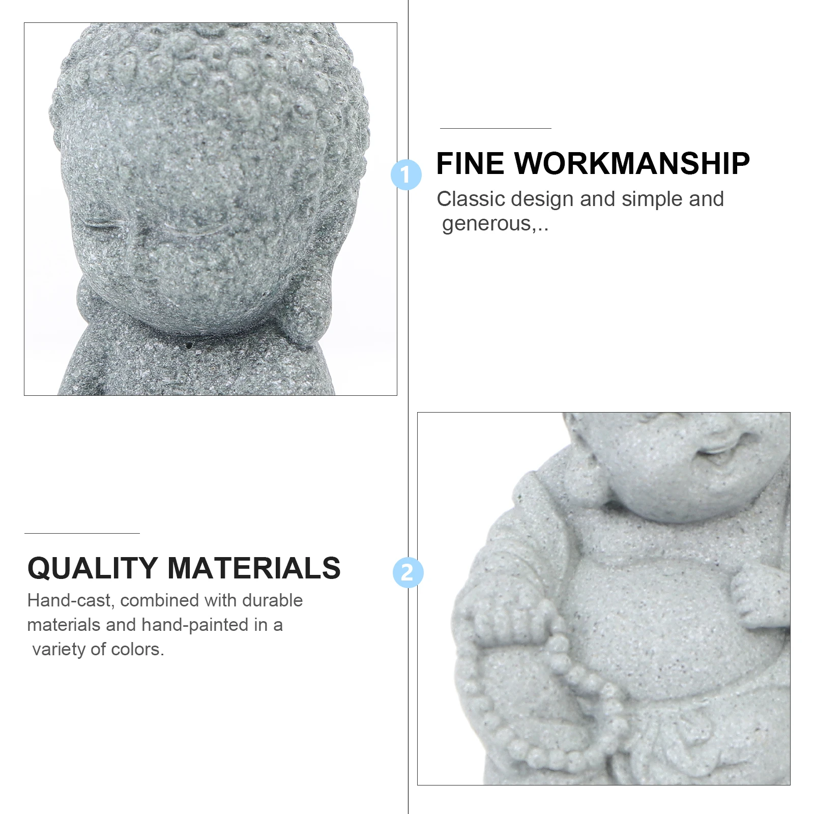 3pcs Buddha Statue Decorative S Home Office Desktop nament Mini L Realistic Appearance Fine Workmanship